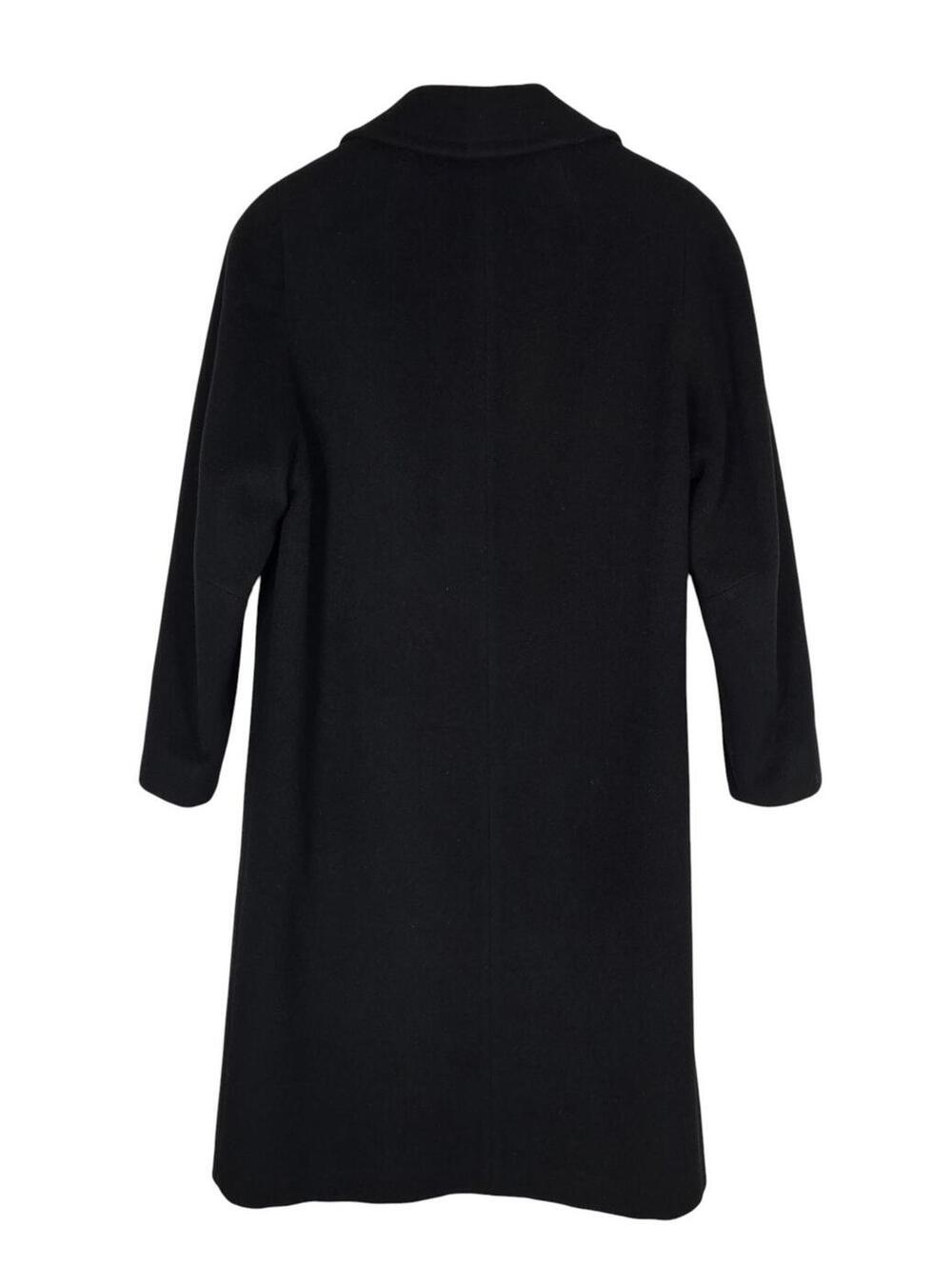 Vintage Cashmere Black Swing Coat Open Front Somersville James Roxton M - Picture 2 of 7